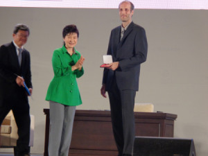 Hairer was given the top mathematics award by South Korean president Park Geun-Hye